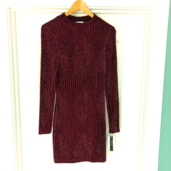 Plum Sparkle Holiday Party Dress - Picture 6 of 6